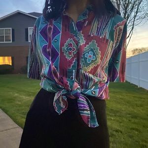 Vintage Jeri Marque Button-up Blouse